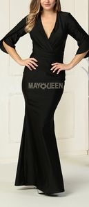 3/4 sleeve formal evening mother of the bride dress,emerald green,pink,blue,blac